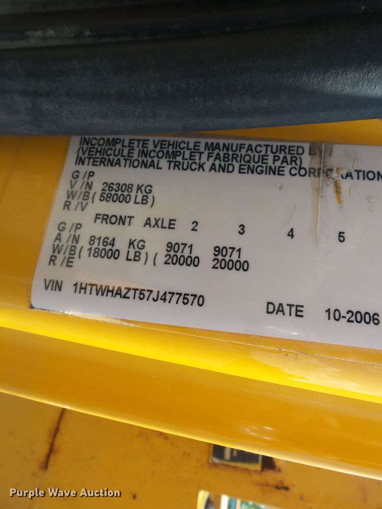 image for item DH7934 2007 International 7400 dump truck