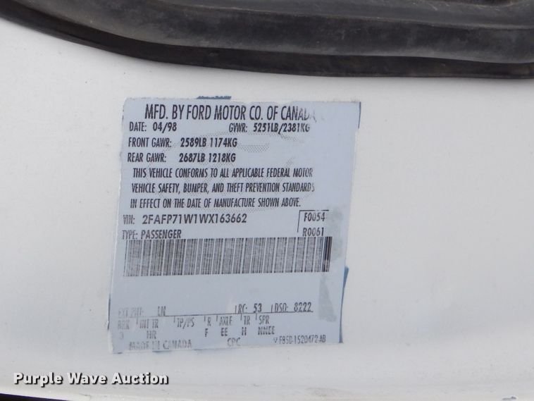 image for item GN9365 1998 Ford Crown Victoria Police Interceptor