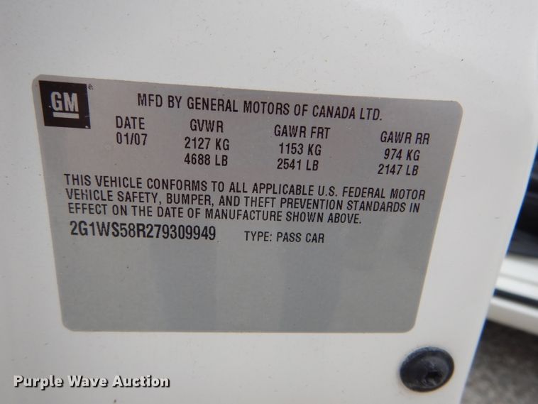 image for item GO9680 2007 Chevrolet Impala Police Cruiser