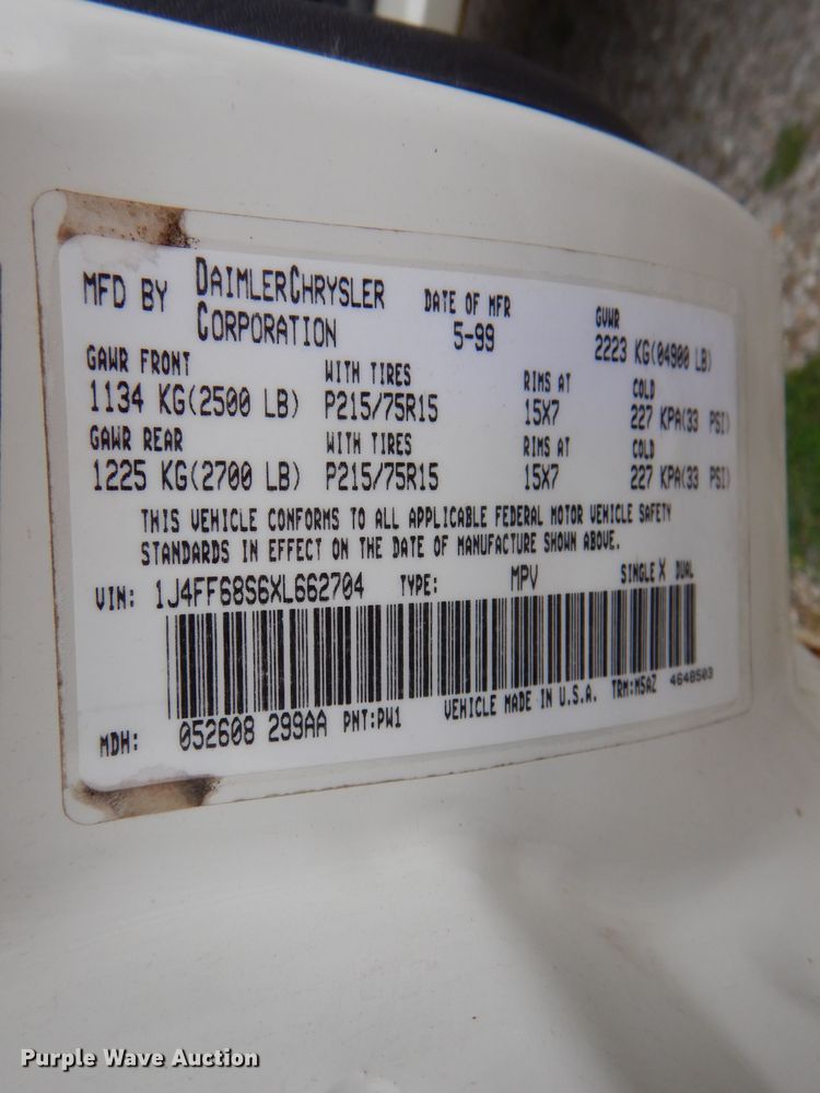 image for item GO9683 1999 Jeep Cherokee  SUV