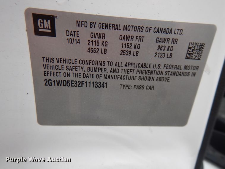 image for item GV9031 2015 Chevrolet Impala Police Cruiser