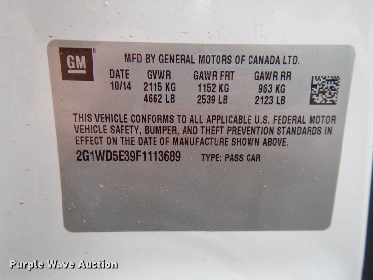 image for item GV9033 2015 Chevrolet Impala Police Cruiser