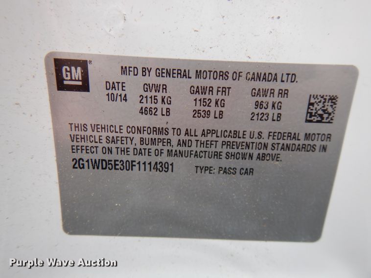 image for item GV9034 2015 Chevrolet Impala Police Cruiser