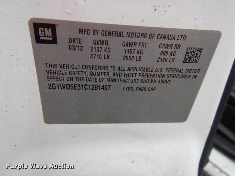 image for item GV9036 2012 Chevrolet Impala Police Cruiser