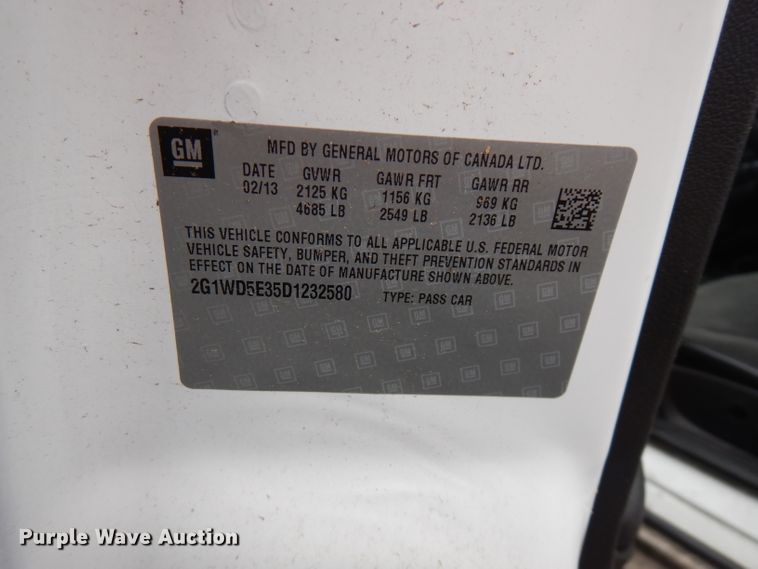 image for item GV9037 2013 Chevrolet Impala Police Cruiser