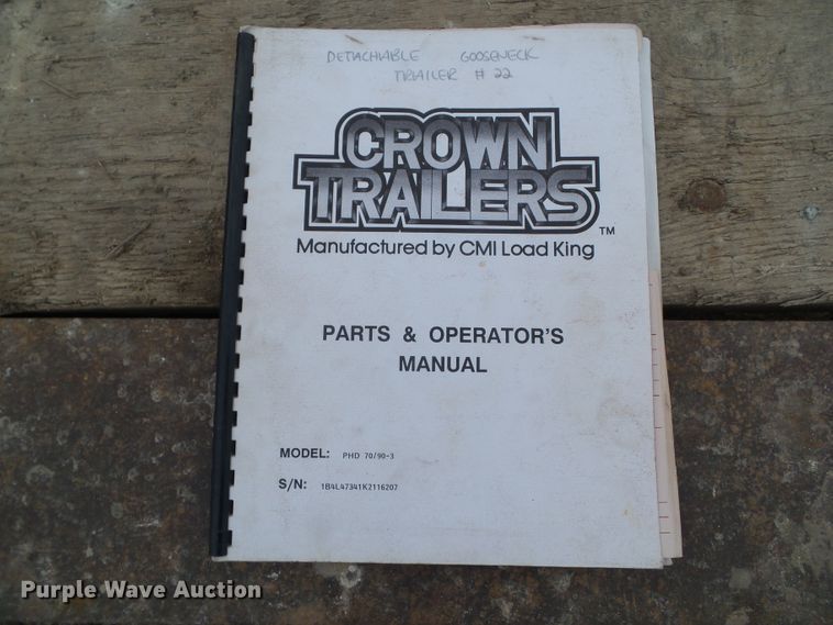 image for item GX9066 1989 Load King PHD70/90-3 lowboy equipment trailer