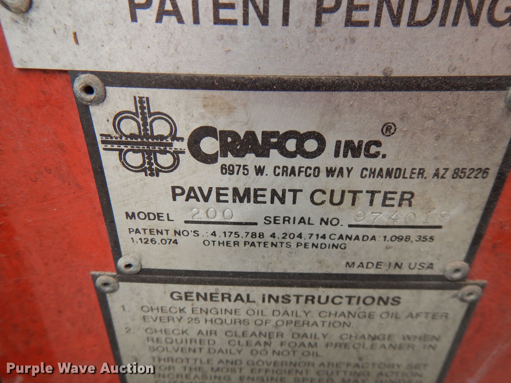 Crafco 200 pavement cutter in University City, MO | Item GV9042 sold ...