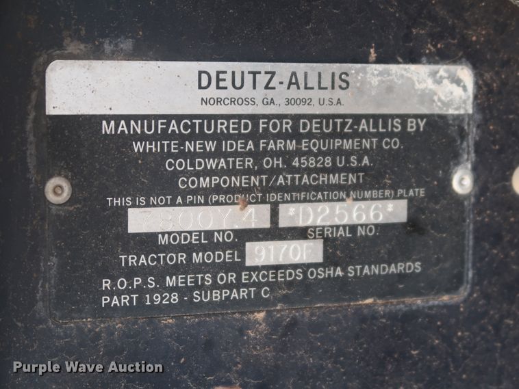 image for item DH0924 1991 Deutz Allis 9170  MFWD tractor