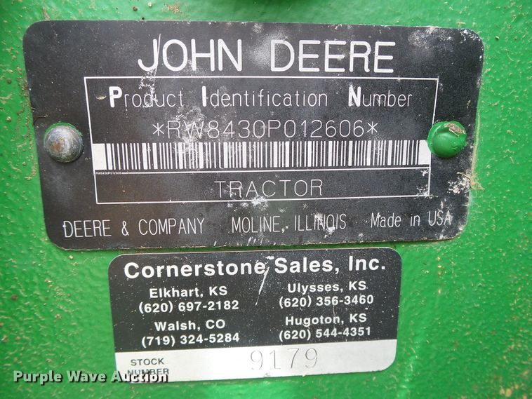 image for item DH4937 2007 John Deere 8430  MFWD tractor