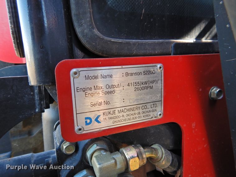 image for item DI0147 2013 Branson 5220C  MFWD tractor