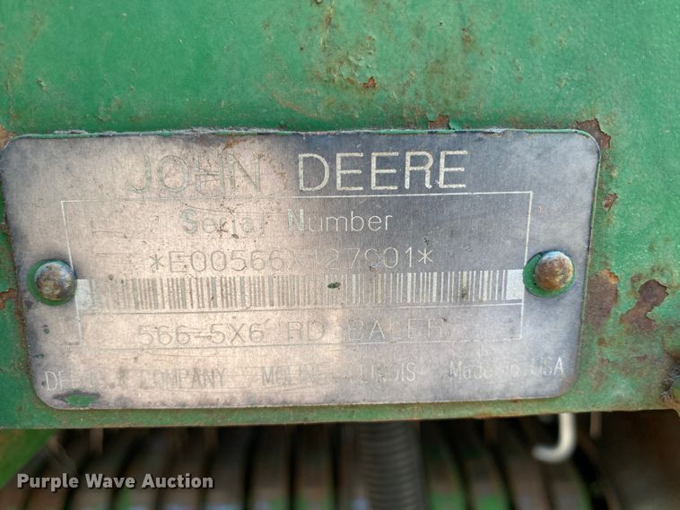 image for item GE9402 1998 John Deere 566 round baler
