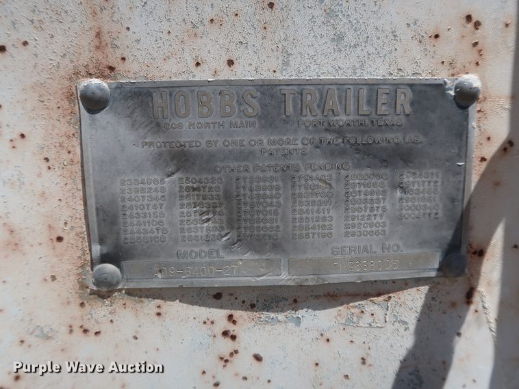 image for item GS9919 Hobbs AD9-6400-27 single hopper bottom grain trailer