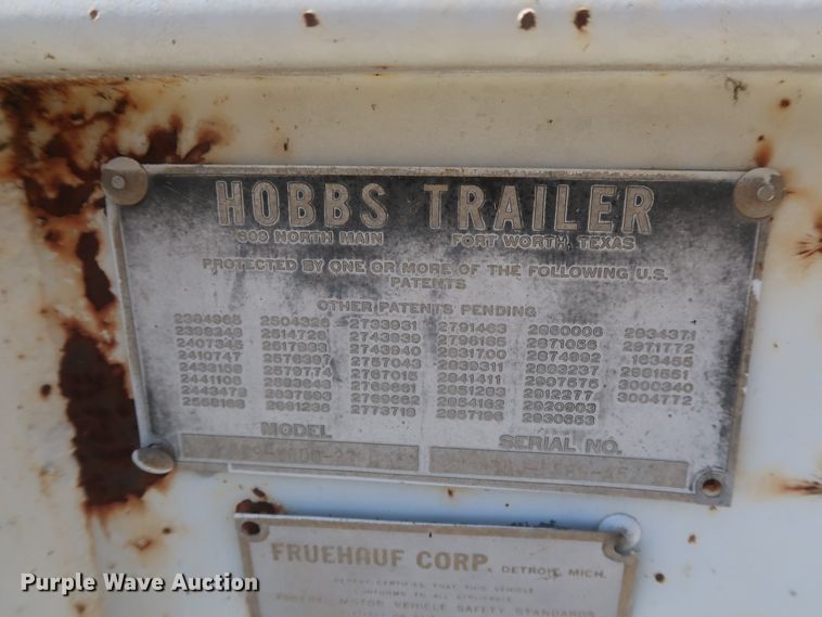 image for item GS9921 1968 Fruehauf Hobbs AD9-5000-27 single hopper bottom grain trailer