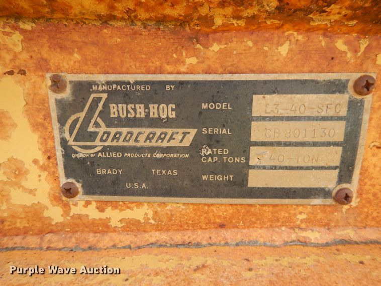 image for item DE5729 1980 Load Craft L3-40-SFC equipment trailer