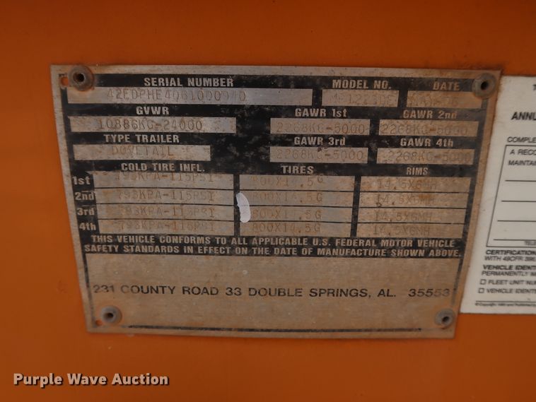 image for item DH0916 2006 Econoline MP1223DE equipment trailer