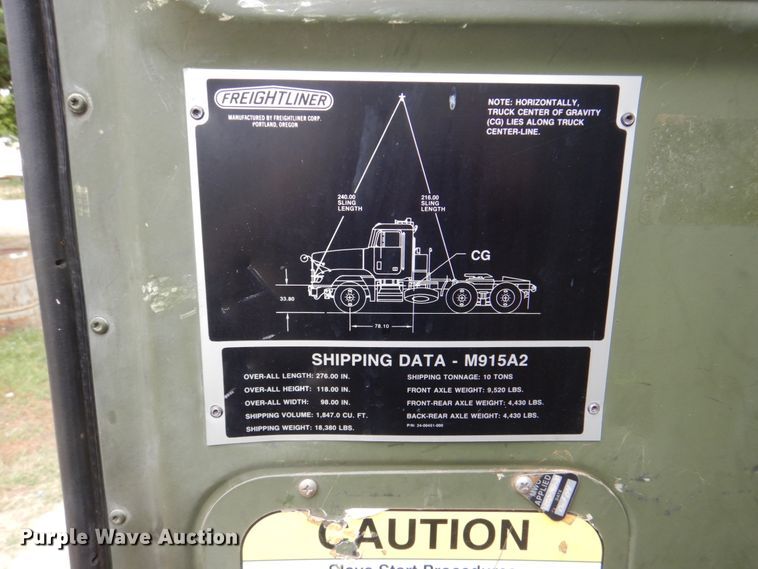 image for item DH5334 1992 Freightliner M915A2  semi truck