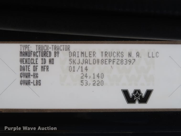 image for item HA9119 2014 Western Star 4900SB  semi truck