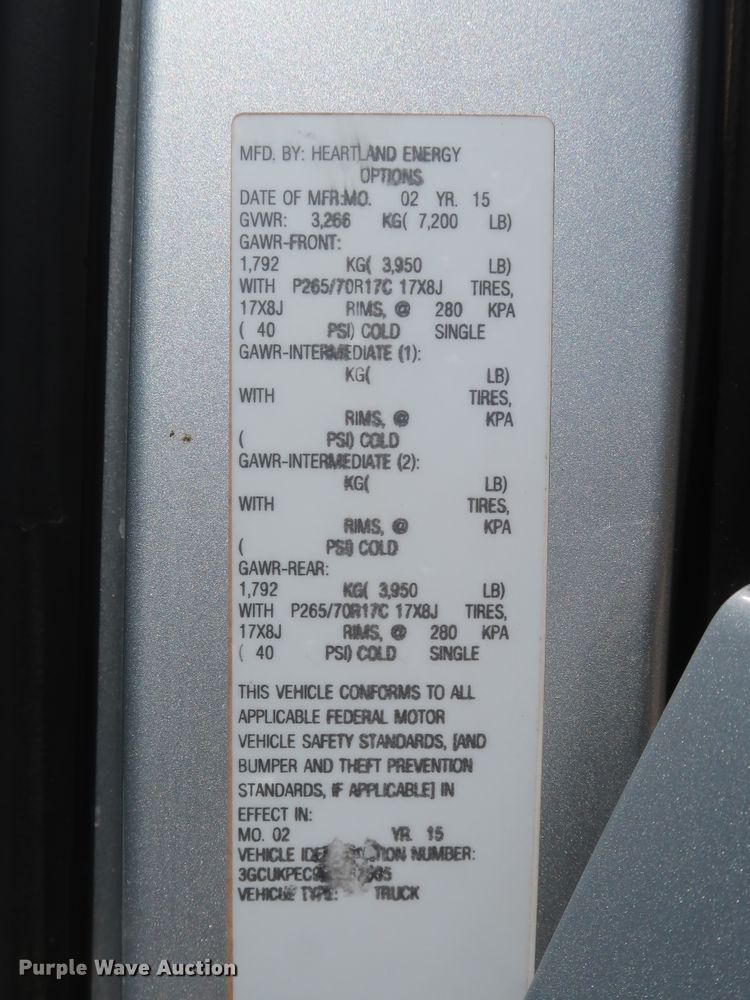 image for item HS9518 2015 Chevrolet Silverado 1500  Crew Cab pickup truck