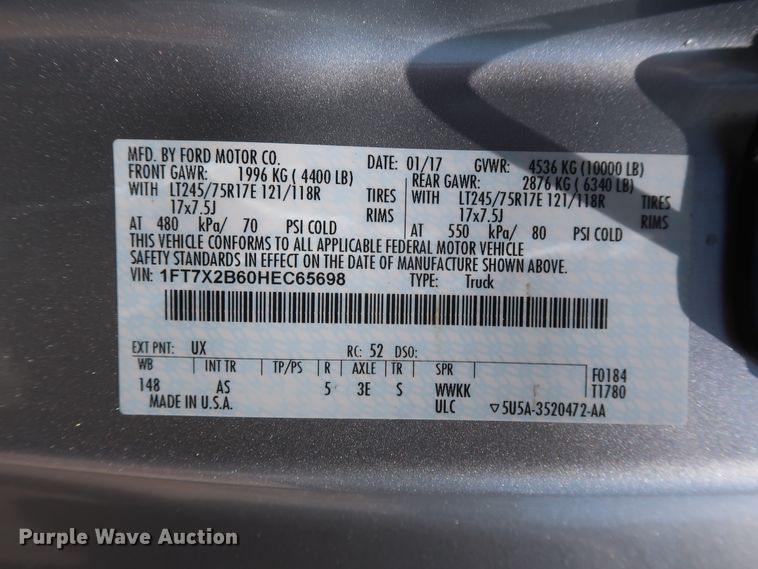 image for item HS9520 2017 Ford F250 Super Duty XL  SuperCab pickup truck