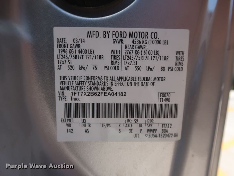 image for item HS9526 2015 Ford F250 Super Duty XL  SuperCab pickup truck