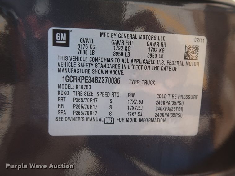 image for item HS9528 2011 Chevrolet Silverado 1500  Ext. Cab pickup truck