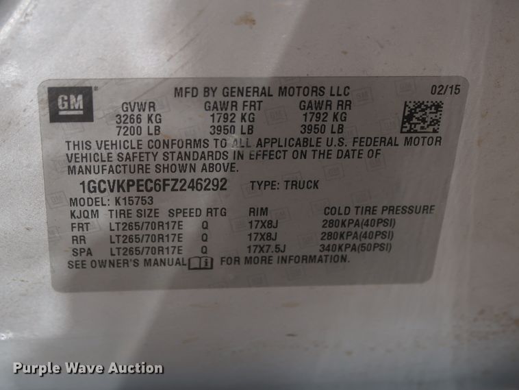 image for item HS9532 2015 Chevrolet Silverado 1500  Double Cab pickup truck