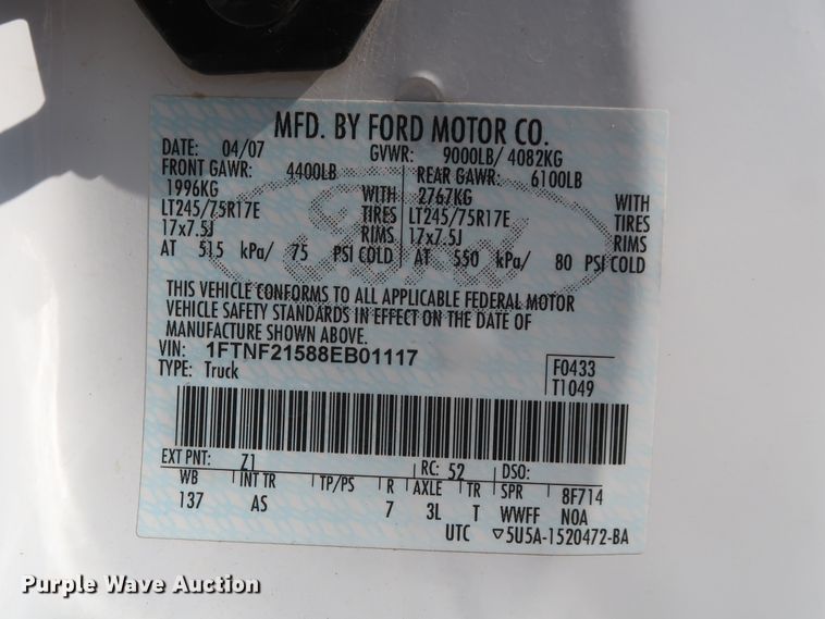 image for item HS9535 2008 Ford F250 Super Duty XL  pickup truck