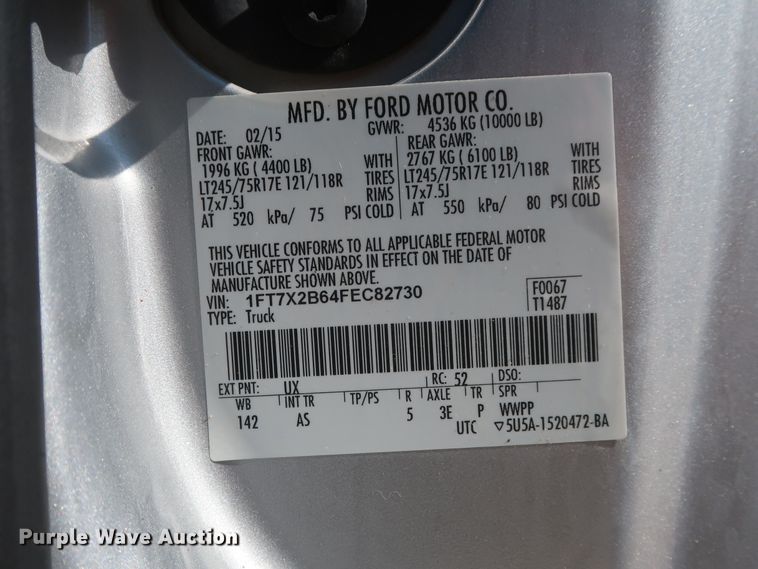 image for item HS9536 2015 Ford F250 Super Duty  SuperCab pickup truck