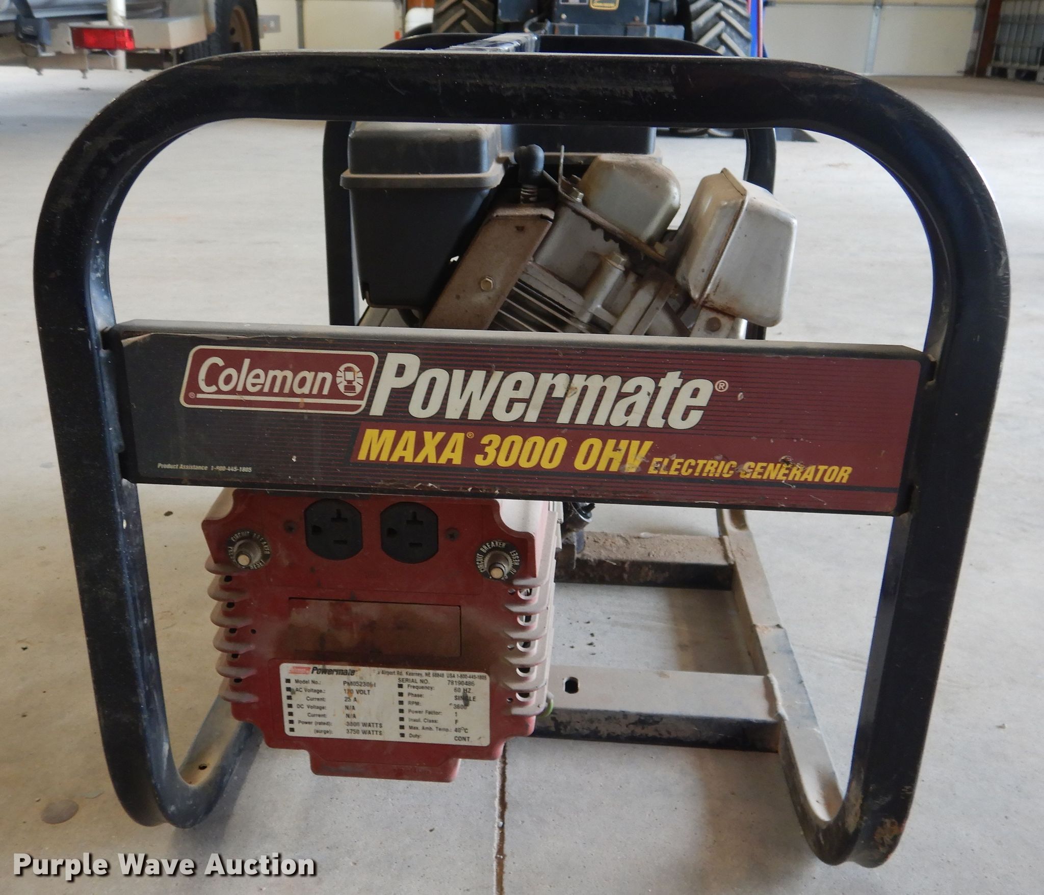Coleman Powermate 3000 generator in Burlington, OK Item GE9486 sold