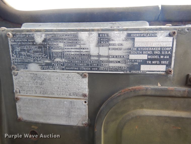 image for item DE5732 1967 Kaiser M44  flat dump bed truck