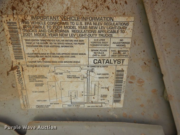 image for item DE5791 2001 Dodge Dakota  pickup truck