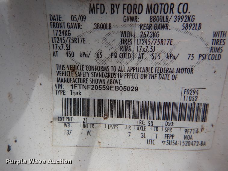 image for item DF3186 2009 Ford F250 Super Duty XL  pickup truck