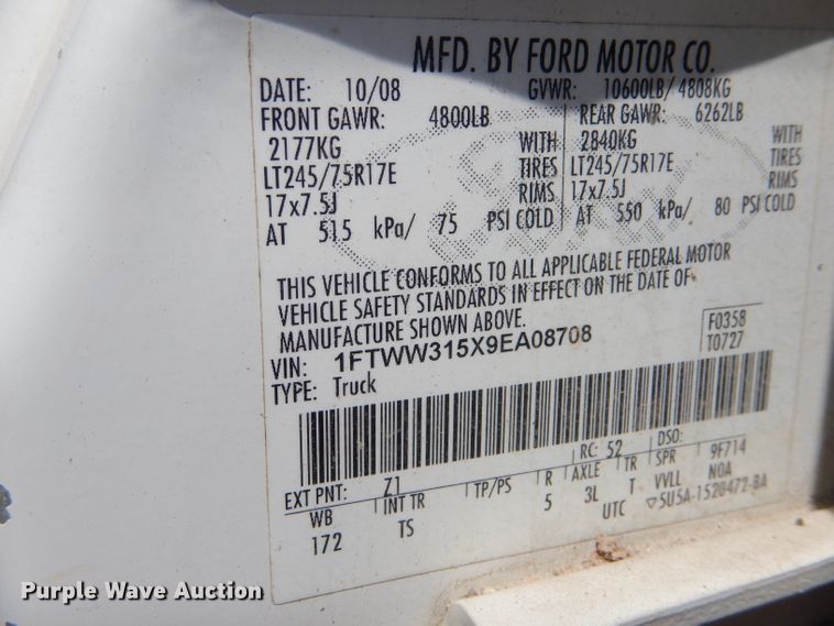 image for item DF3187 2009 Ford F350 Super Duty XL  Crew Cab pickup truck