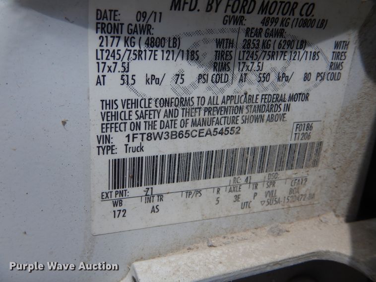 image for item DF3188 2012 Ford F350 Super Duty XL  Crew Cab pickup truck