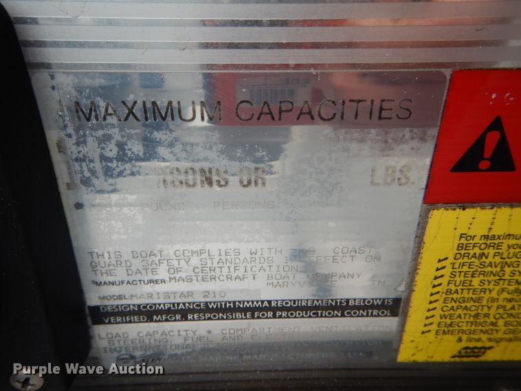 image for item DF3194 1992 Mastercraft Maristar 210  boat