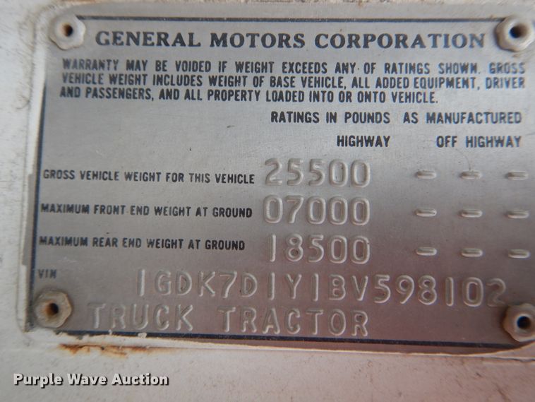 image for item DF3198 1981 GMC TopKick  flatbed truck