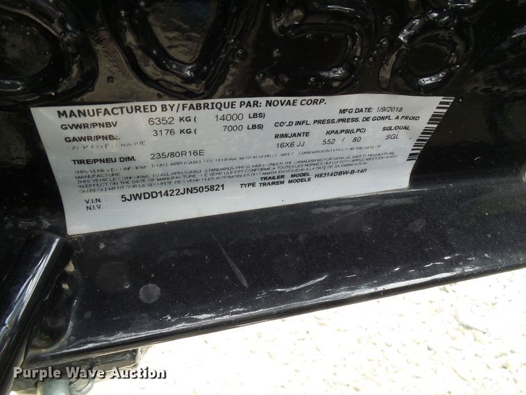 image for item DG5700 2018 Novae dump trailer