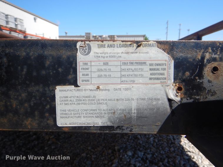 image for item DG8593 2012 Maxey utility trailer