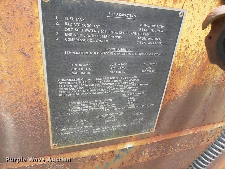 image for item DH7969 1972 Leroi 250  air compressor