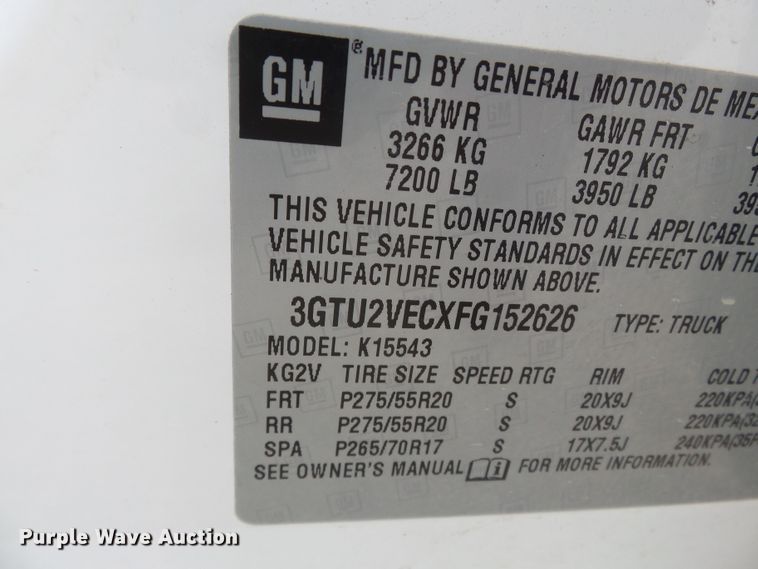 image for item DH7970 2015 GMC Sierra 1500  Crew Cab pickup truck