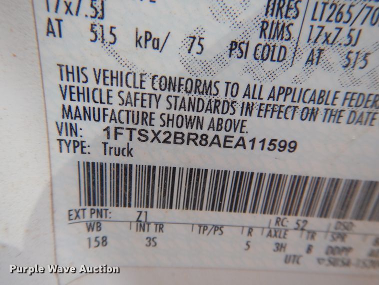 image for item DI0137 2010 Ford F250 Super Duty  SuperCab pickup truck