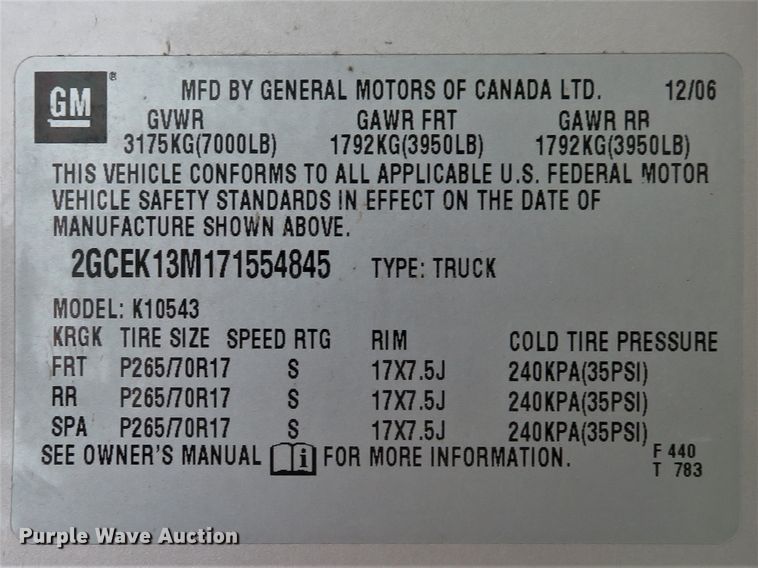 image for item DI2217 2007 Chevrolet Silverado 1500 Z71  Crew Cab pickup truck