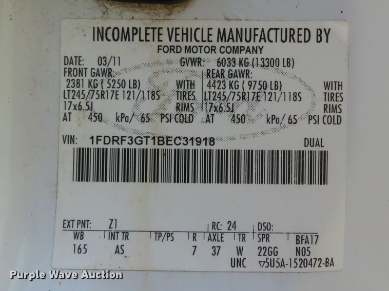 image for item DI2222 2011 Ford F350 Super Duty XL  dump bed pickup truck