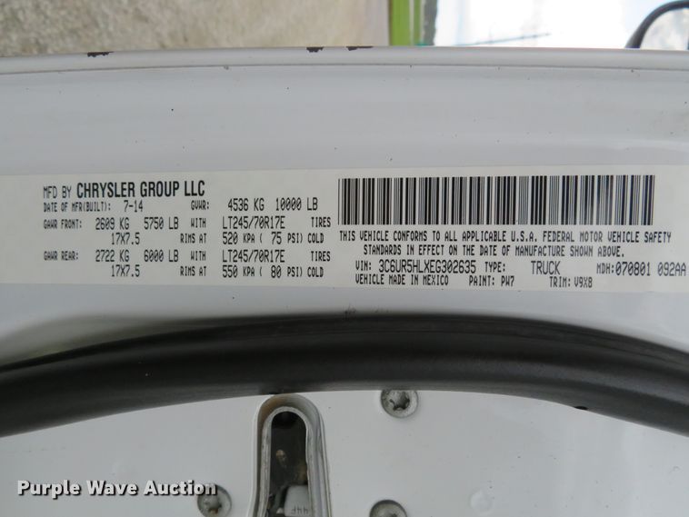 image for item DI2227 2014 Dodge Ram 2500  Crew Cab pickup truck