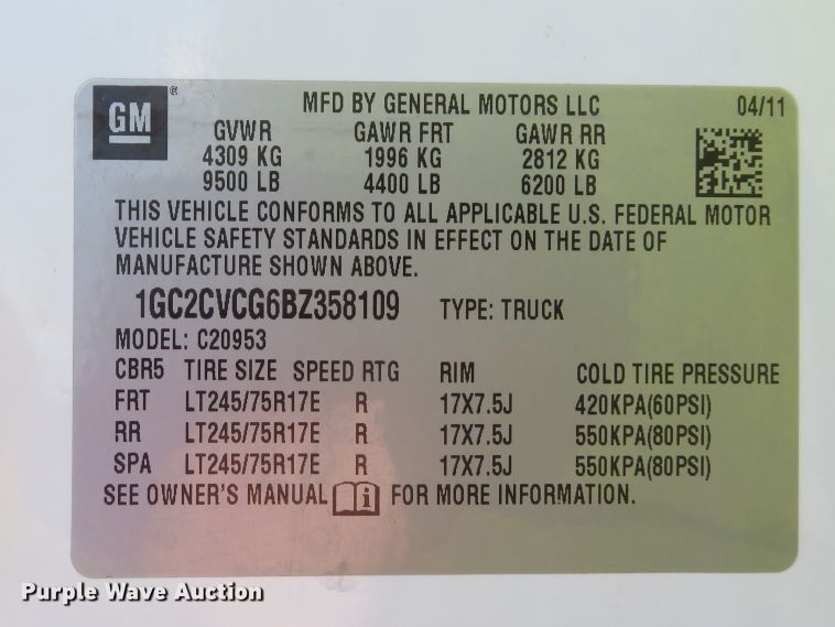 image for item DI2242 2011 Chevrolet Silverado 2500HD  Ext. Cab pickup truck