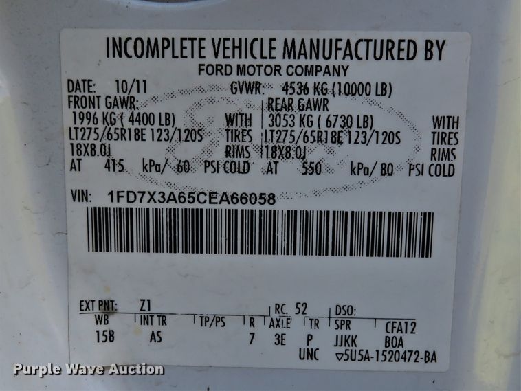 image for item DI2245 2012 Ford F350 Super Duty XL  SuperCab utility bed pickup truck