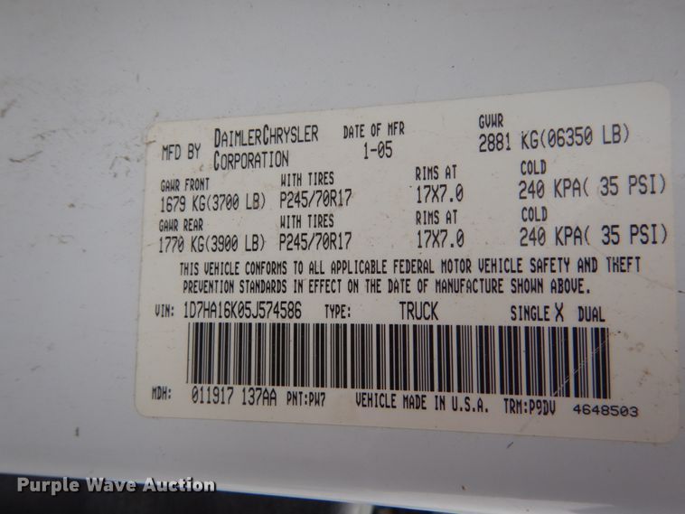 image for item FX9149 2005 Dodge Ram 1500  pickup truck