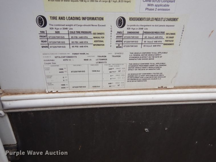 image for item FX9164 2013 Forest River LaCrosse  camper