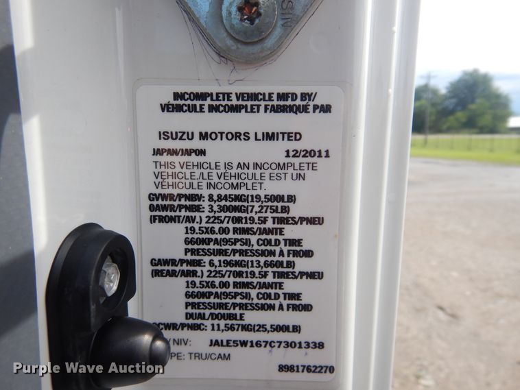 image for item GF9216 2012 Isuzu NPR  refrigerated truck