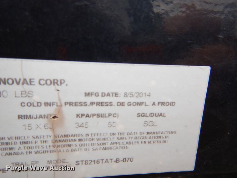 image for item GL9721 2015 Croft ST8216TAT-B-070 utility trailer